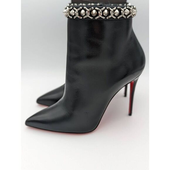 Christian Louboutin Booty Chain 100 Calf Leather Ankle EU 38.5 - Picture 4 of 10